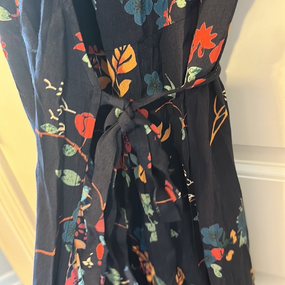 Sea New York Mari Wrap Dress Navy Floral Maxi Wrap Dress Size 0 - Picture 9 of 13